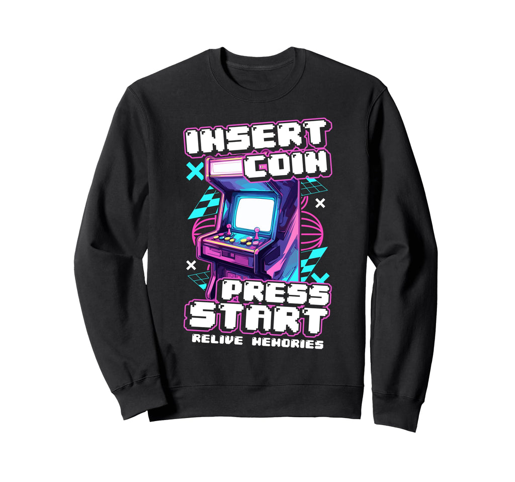 Arcade Machine Insert Coin Press Sweatshirt - Novelty Apparel Men Women - T-Shirt, Sweatshirt, Hoodie