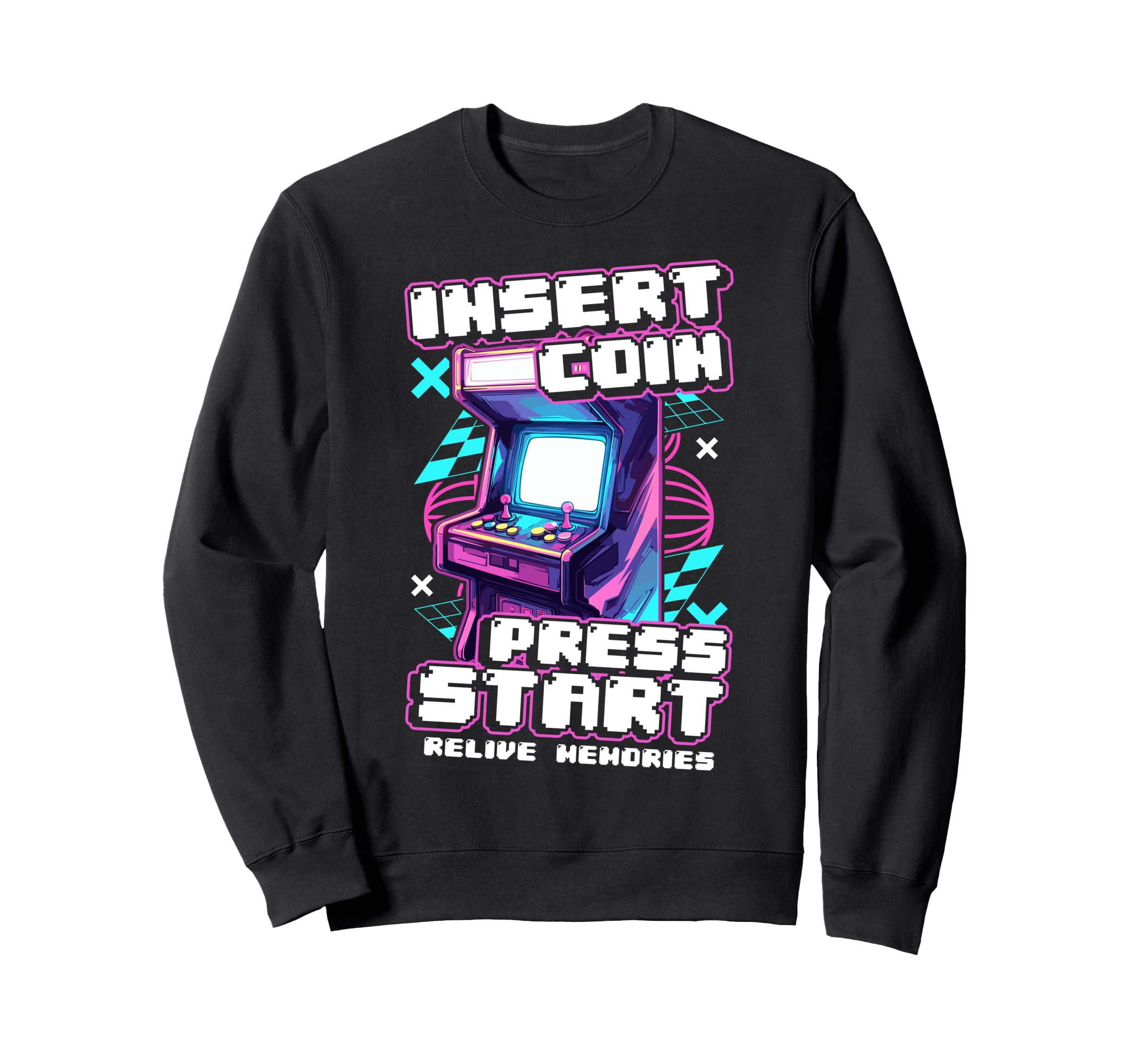 Arcade Machine Insert Coin Press Sweatshirt - Novelty Apparel Men Women - T-Shirt, Sweatshirt, Hoodie