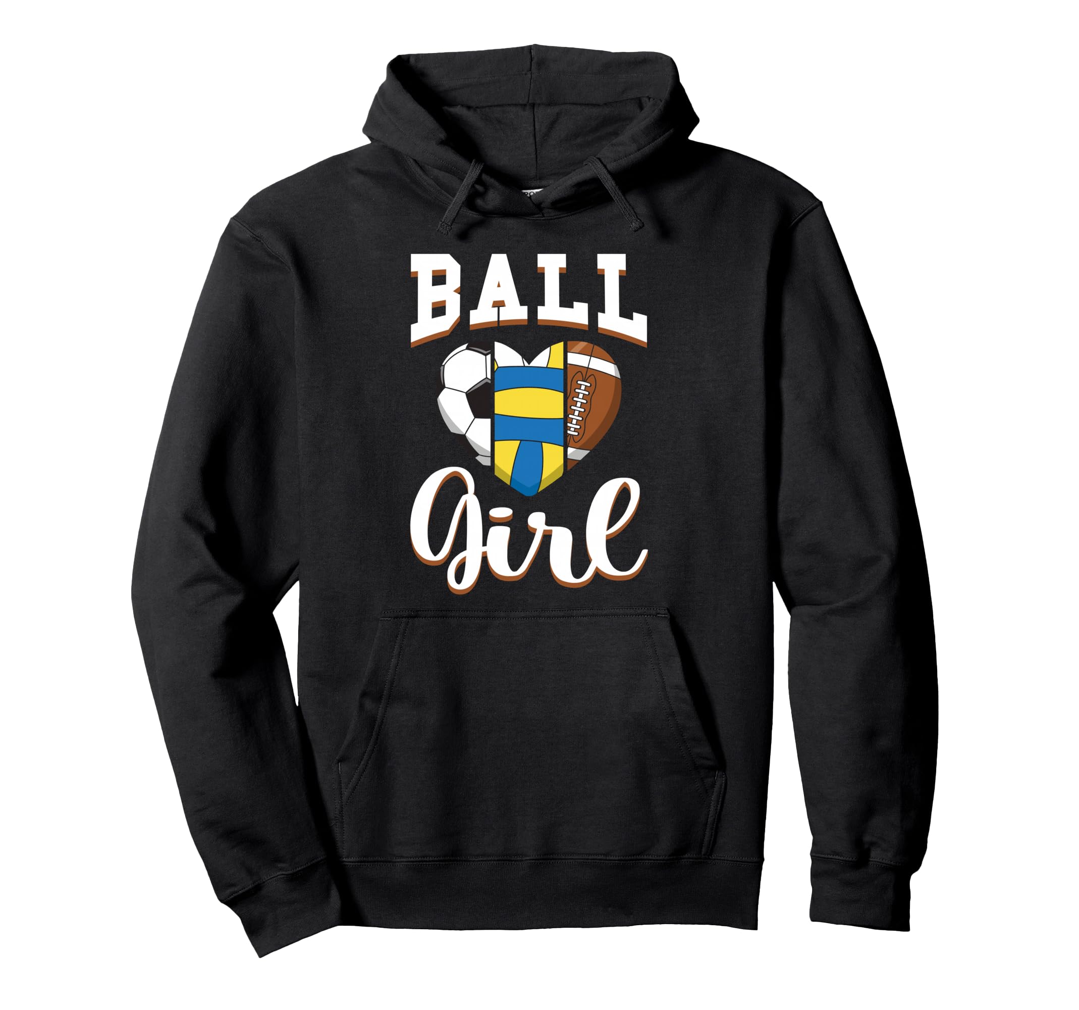 Ball Sports Heart Soccer Volleyball Hoodie - Minimalist Print Men Women - T-Shirt, Sweatshirt, Hoodie