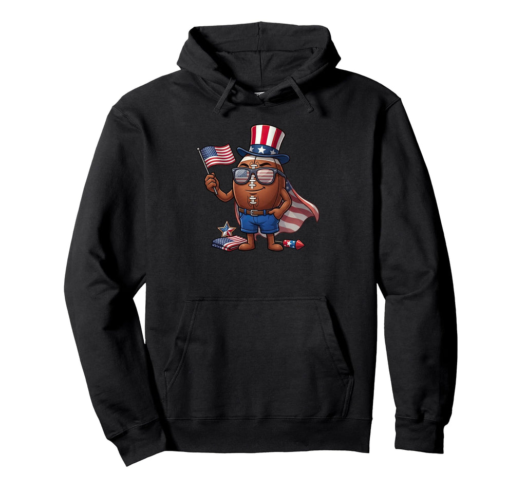Funny Football American Usa Flag Hoodie - Trendy Graphic for Adults - T-Shirt, Sweatshirt, Hoodie