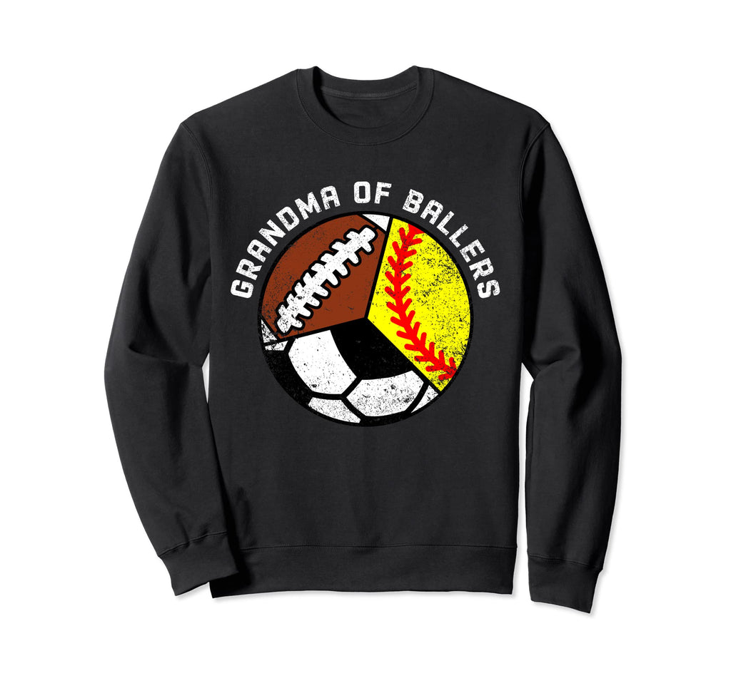 Grandma Ballers Funny Softball Sweatshirt - Graphic Print for Adults - T-Shirt, Sweatshirt, Hoodie