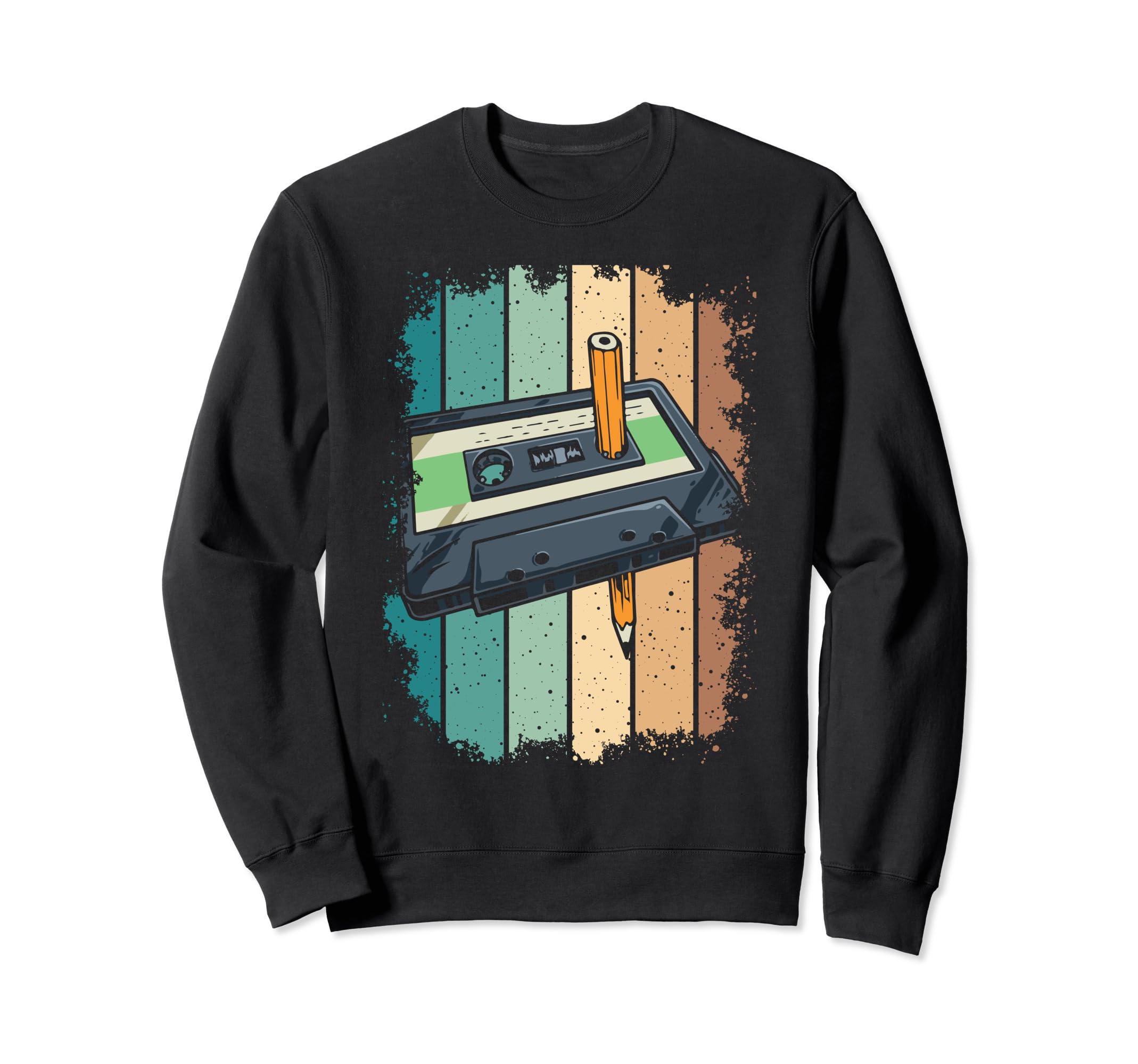 Music 80S 90S Pencil Winding Up Sweatshirt - Trendy Graphic for Adults - T-Shirt, Sweatshirt, Hoodie