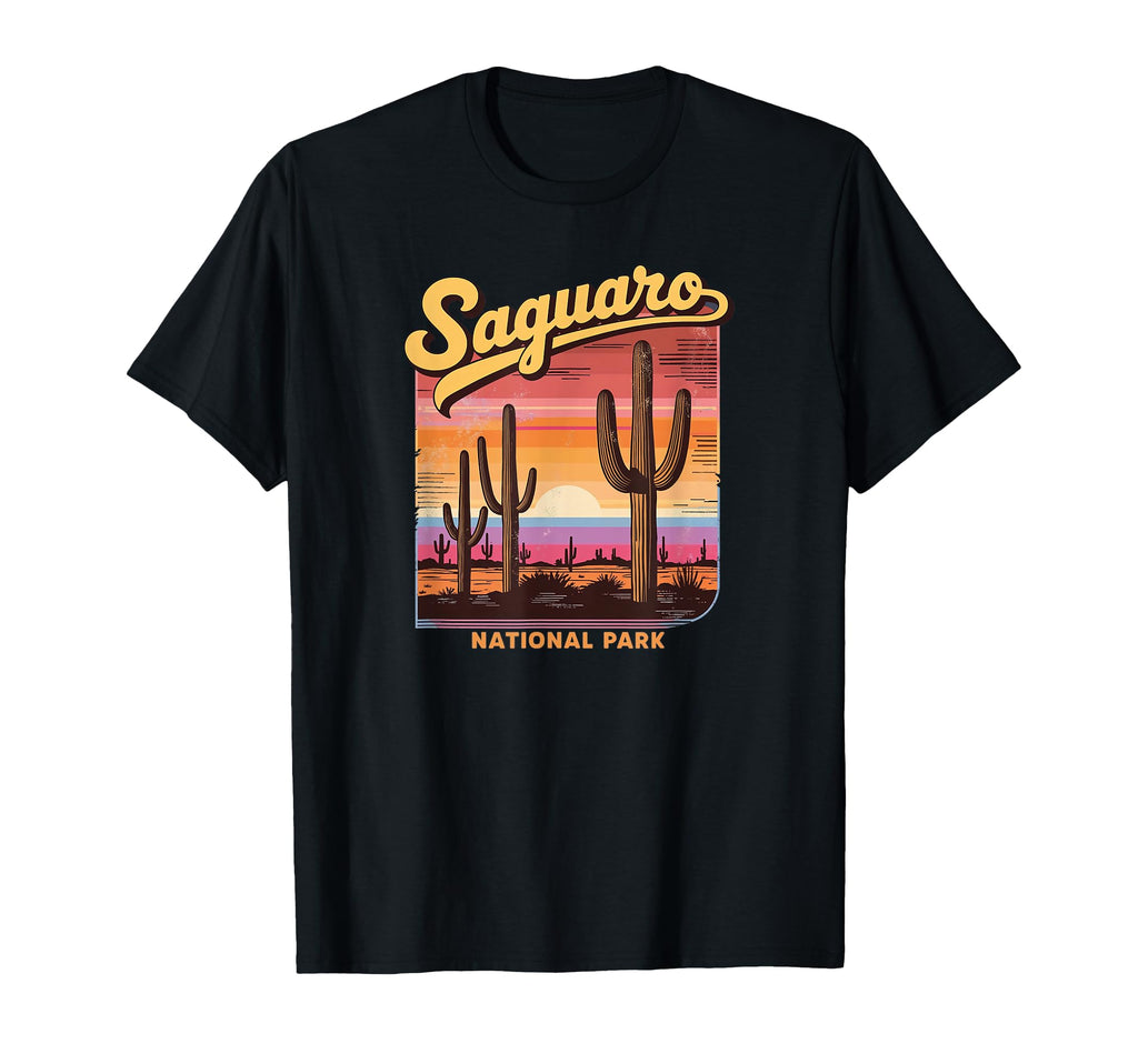 Saguaro National Park Sunset Landscape T-Shirt - Unique Graphic for Adults - T-Shirt, Sweatshirt, Hoodie
