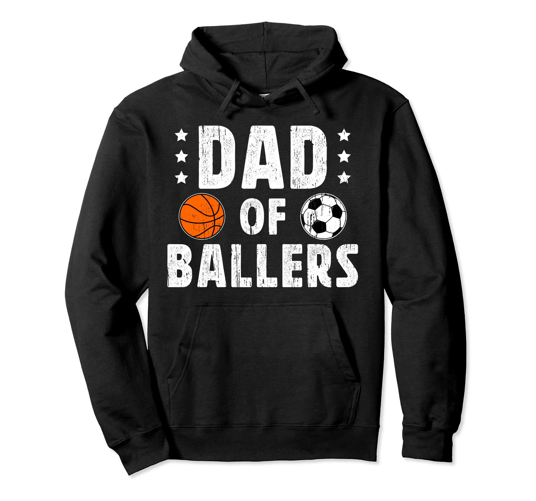 Dad Ballers Soccer Basketball Dad Hoodie - Graphic Print Unisex - T-Shirt, Sweatshirt, Hoodie