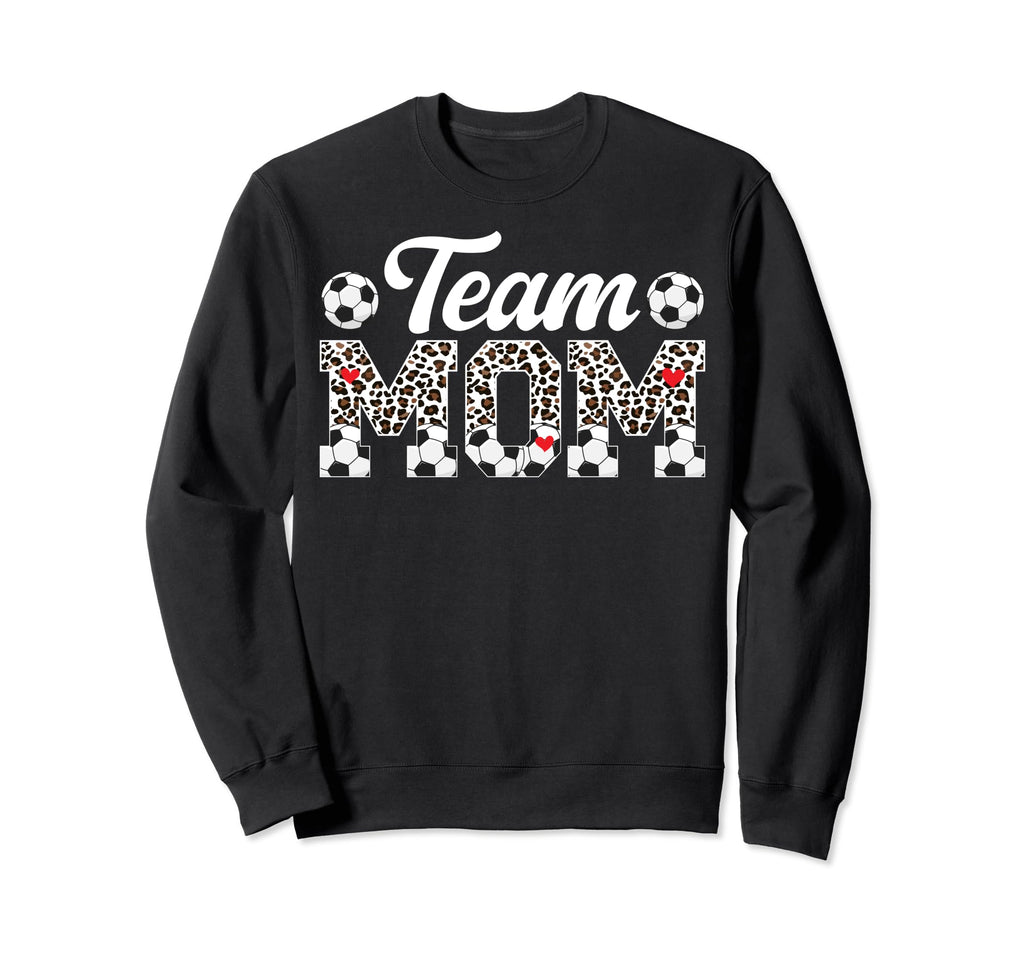 Team Mom Leopard Soccer Team Mom Sweatshirt - Minimalist Print Men Women - T-Shirt, Sweatshirt, Hoodie