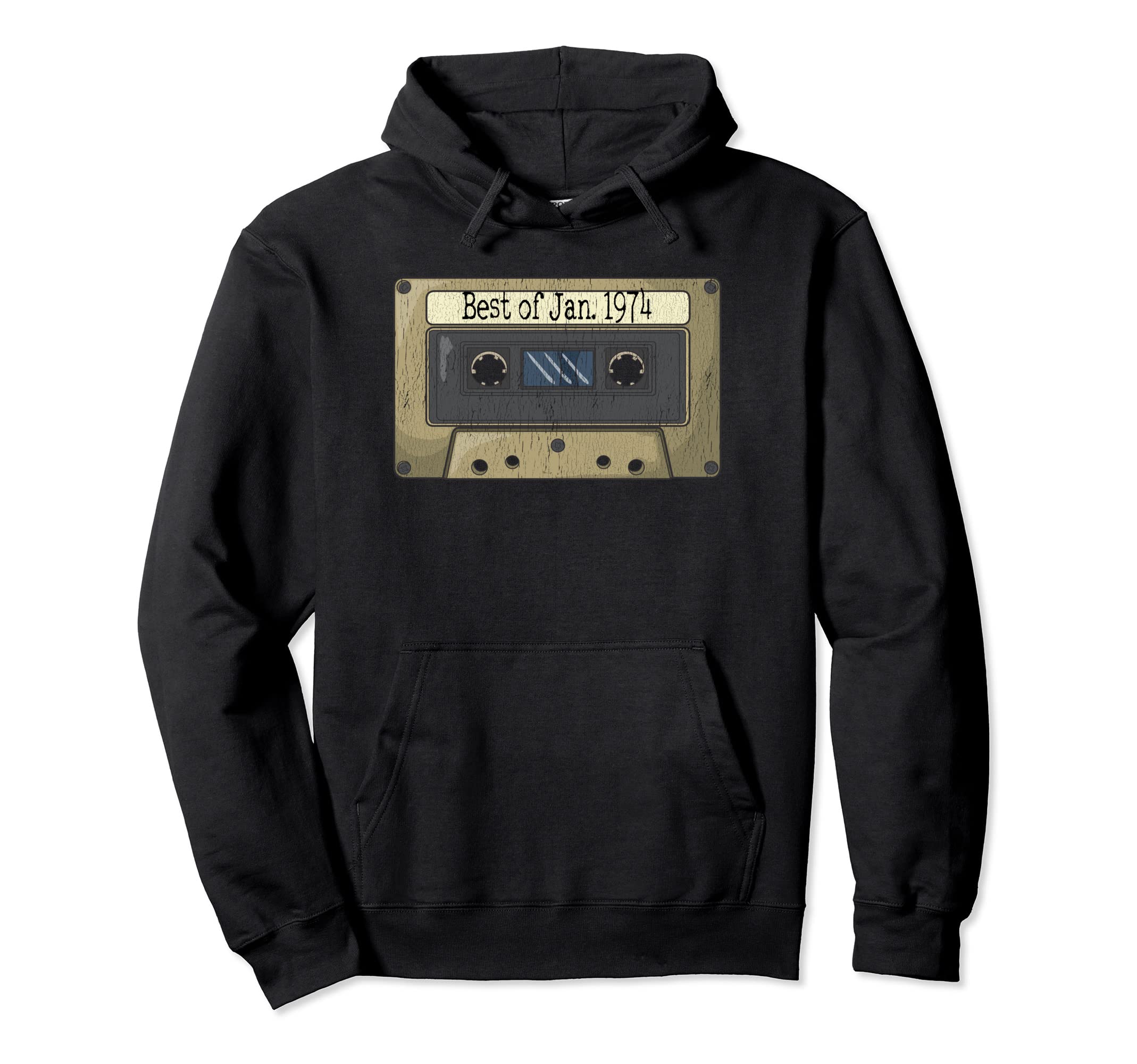 Best Jan 1974 Mix Cassette Tape Birthday Hoodie - Minimalist Print Unisex - T-Shirt, Sweatshirt, Hoodie