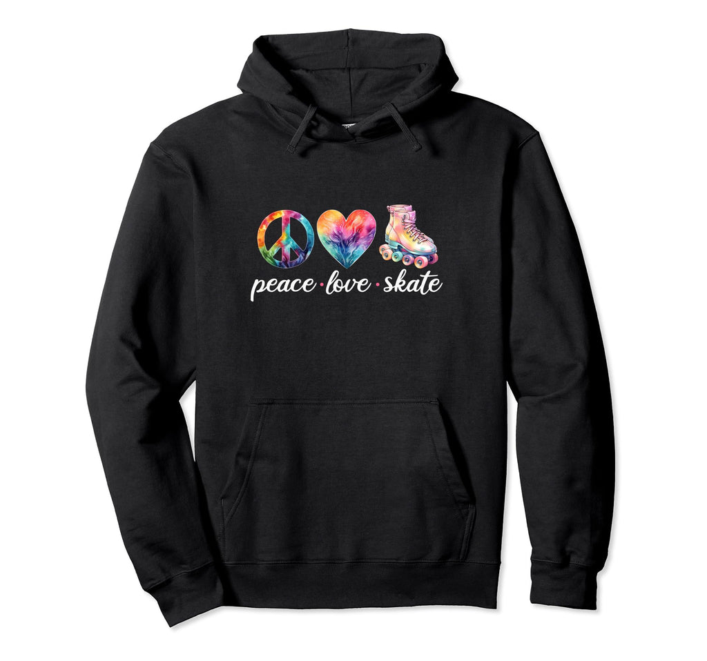 Peace Love Skate Roller Skates 70S Hoodie - Streetwear Style for Adults - T-Shirt, Sweatshirt, Hoodie