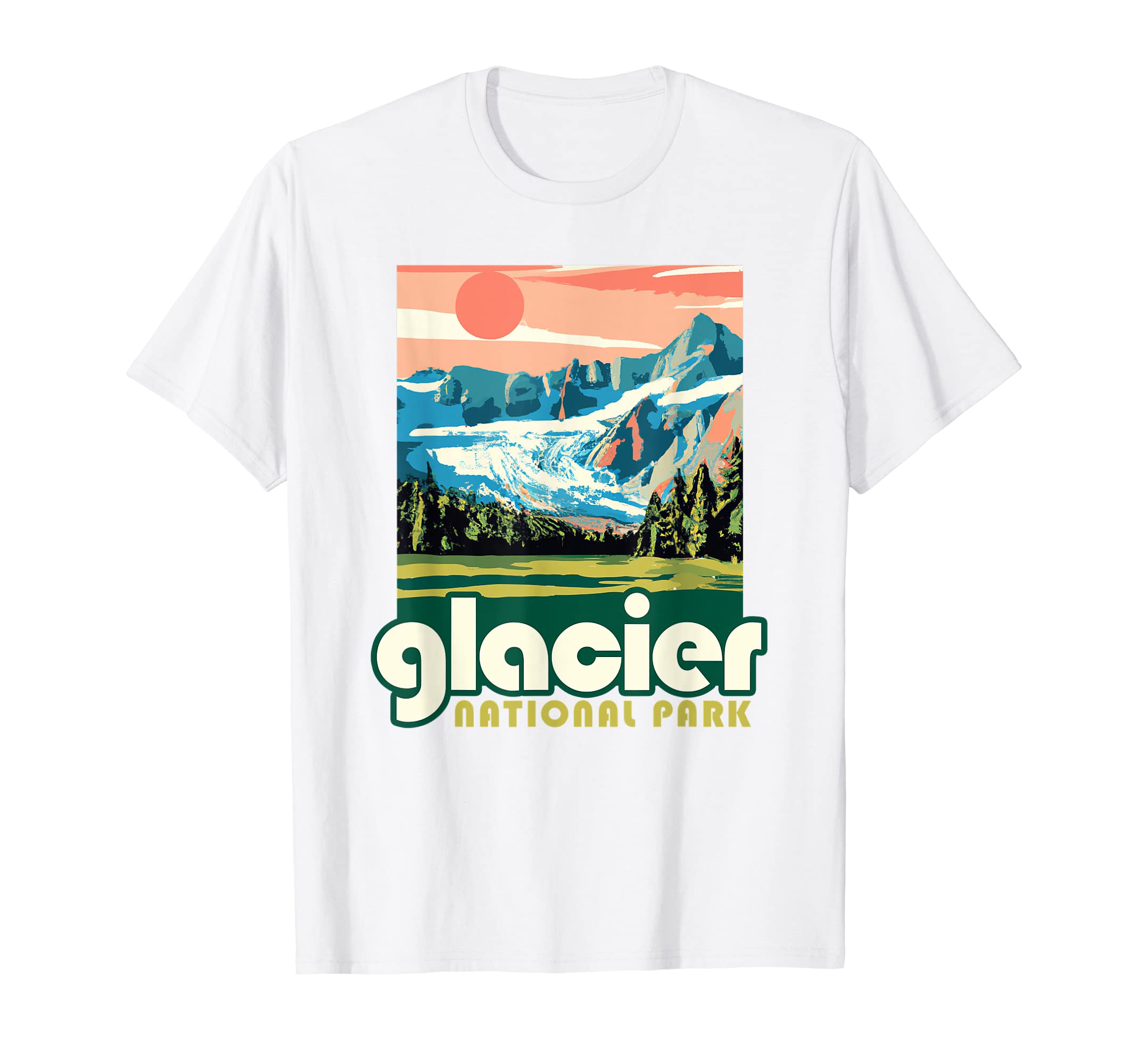 Glacier National Park Montana T-Shirt - Unique Graphic for Adults - T-Shirt, Sweatshirt, Hoodie