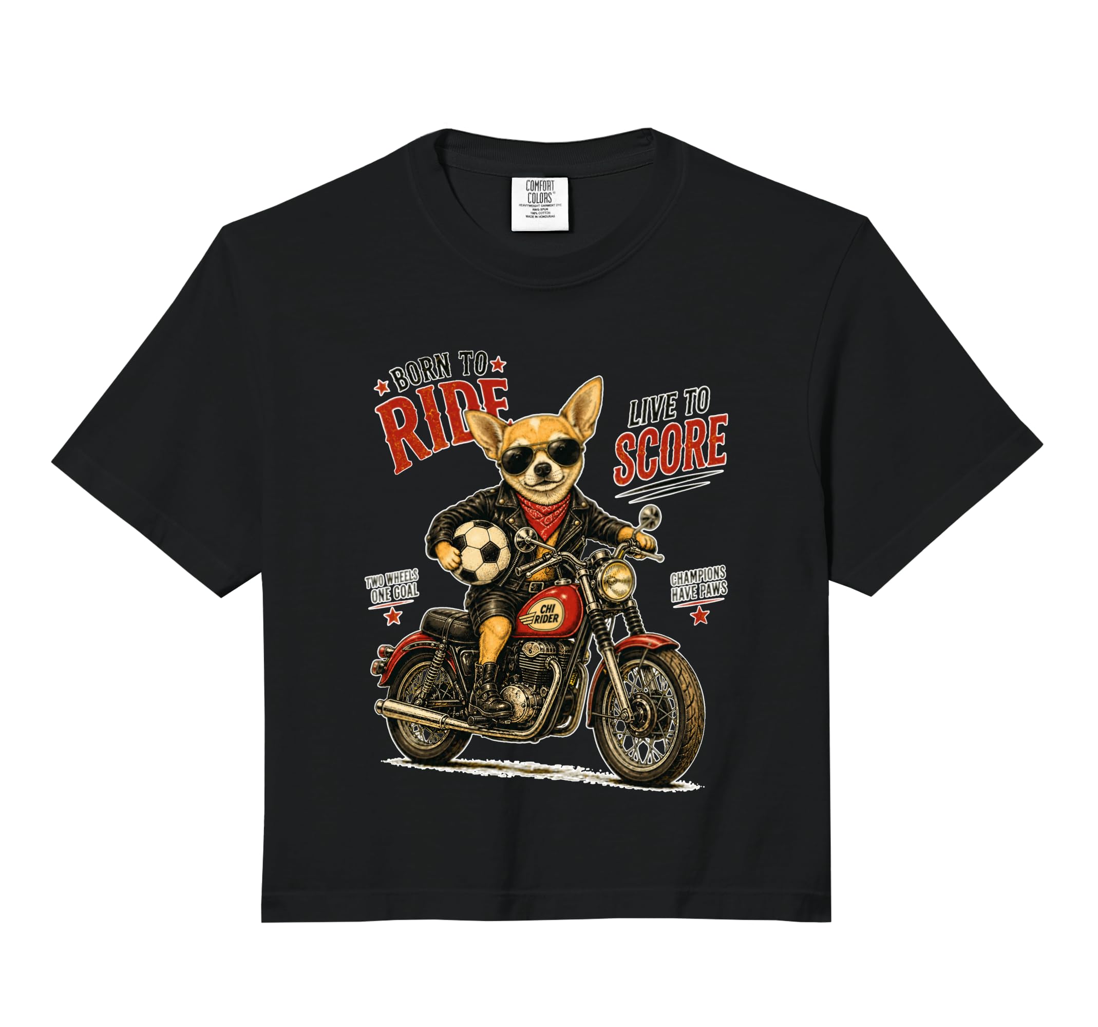 Chihuahua Motorbike Love Footbal Hoodie - Custom Art Print for Adults - T-Shirt, Sweatshirt, Hoodie
