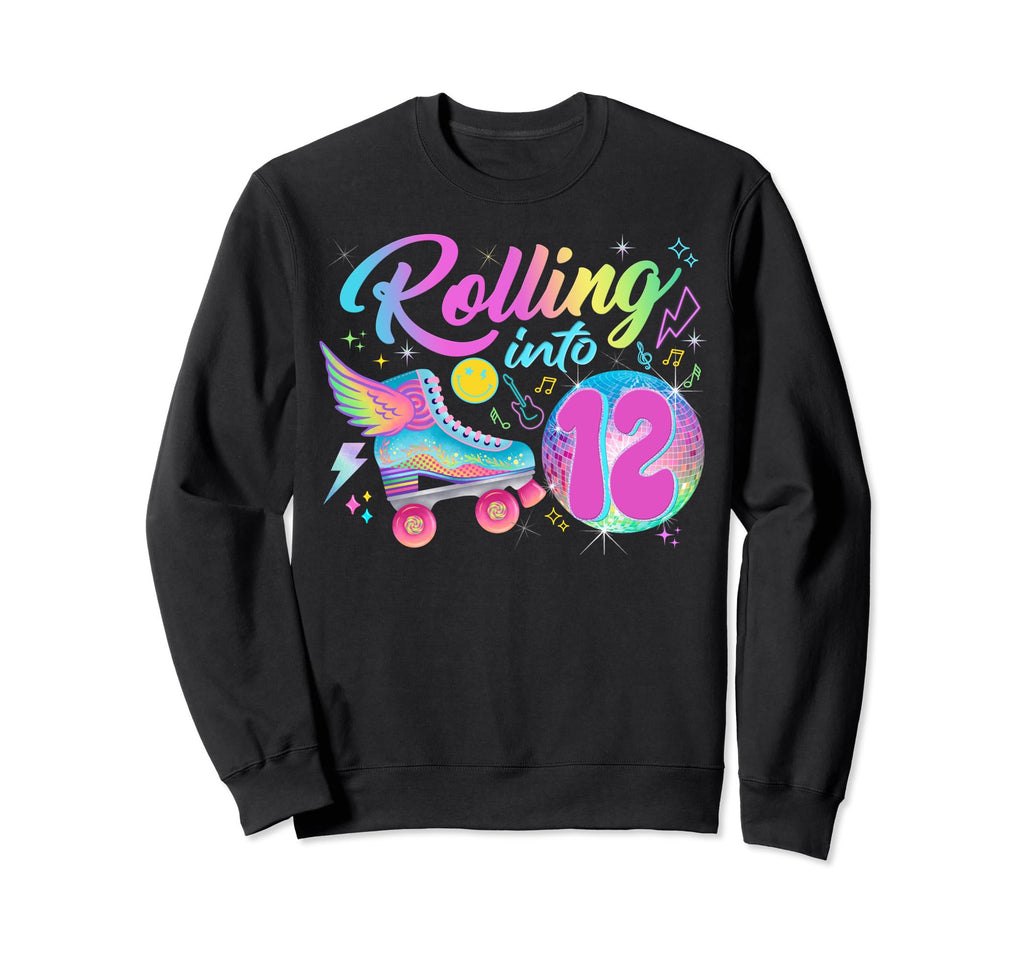 Roller Skates Birthday Disco Ball Sweatshirt - Unique Graphic for Adults - T-Shirt, Sweatshirt, Hoodie