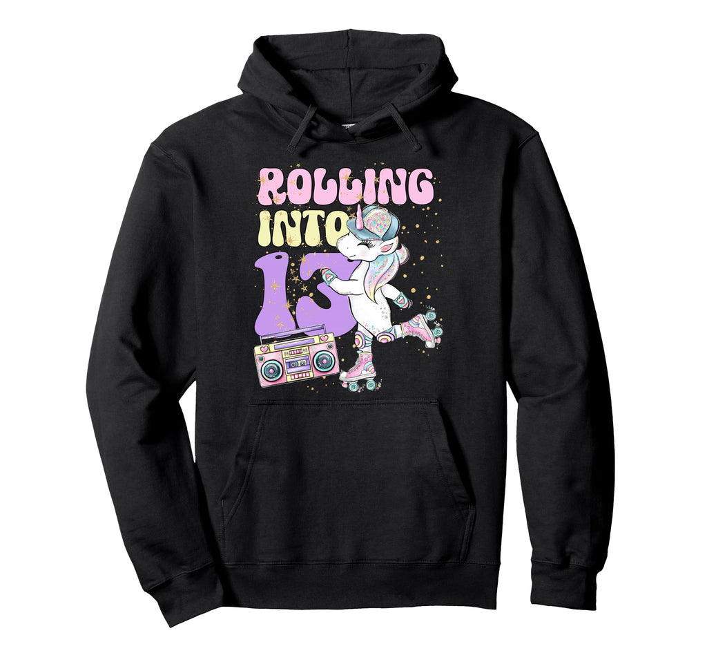 13Th Birthday Roller Skate Party Hoodie - Fun Novelty Design Unisex - T-Shirt, Sweatshirt, Hoodie