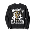 4Th Birthday Soccer Ball Leopard Sweatshirt - Custom Art Print Unisex - T-Shirt, Sweatshirt, Hoodie