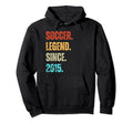 Soccer Legend Since 2015 Birthday Hoodie - Aesthetic Graphic Unisex - T-Shirt, Sweatshirt, Hoodie