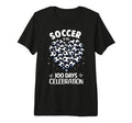 100 Days School Soccer Heart Love T-Shirt - Novelty Apparel for Adults - T-Shirt, Sweatshirt, Hoodie