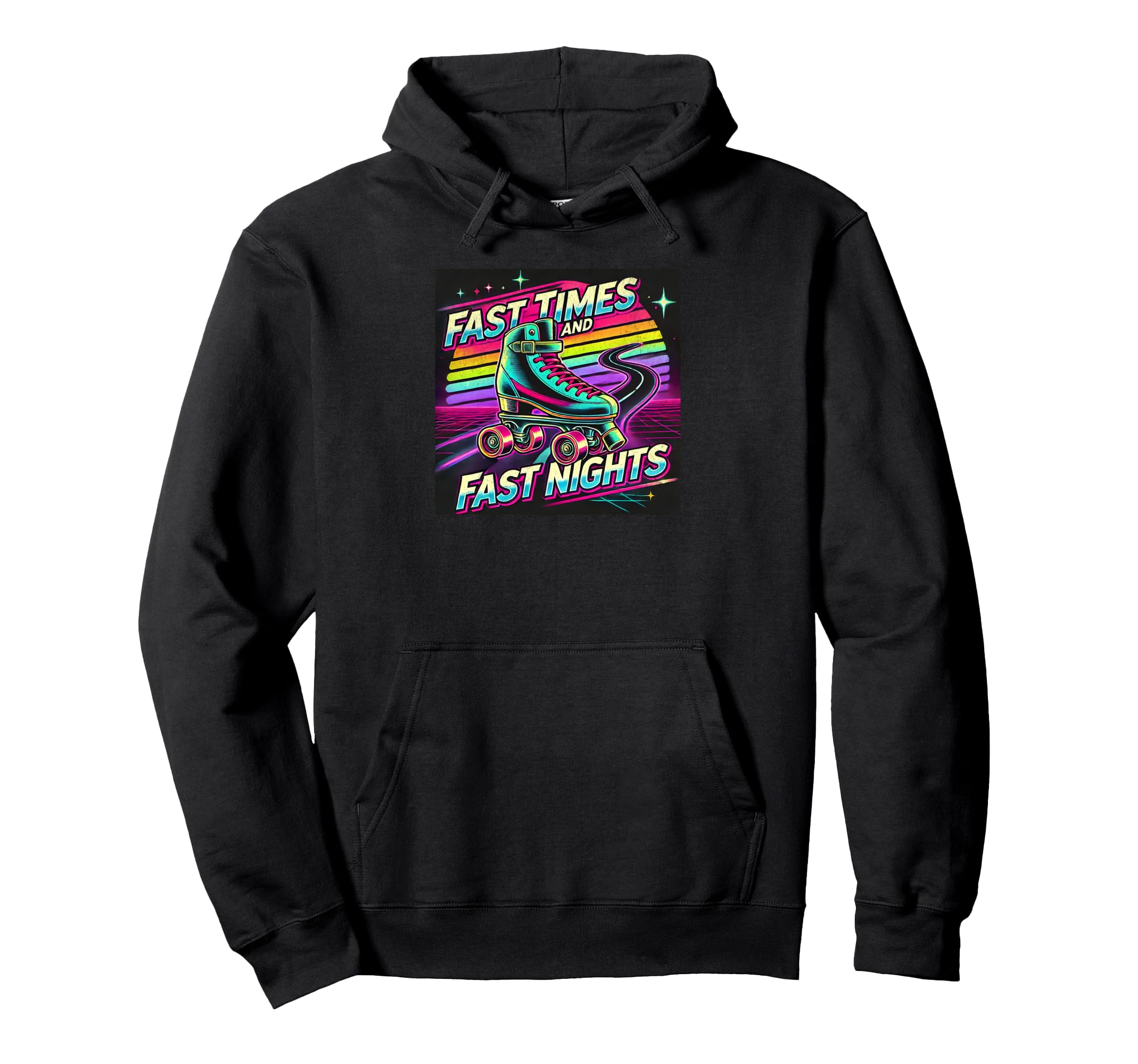 Fast Times And Fast Nights Roller Skate Hoodie - Minimalist Print Men Women - T-Shirt, Sweatshirt, Hoodie