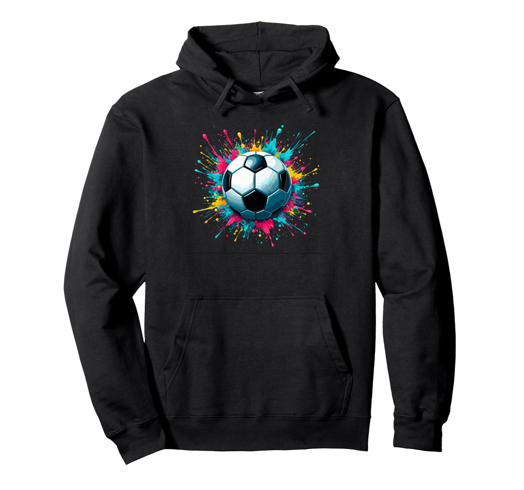 Colorful Splash Art Soccer Football Hoodie - Fun Novelty Design Unisex - T-Shirt, Sweatshirt, Hoodie