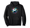 Colorful Splash Art Soccer Football Hoodie - Minimalist Print for Adults - T-Shirt, Sweatshirt, Hoodie