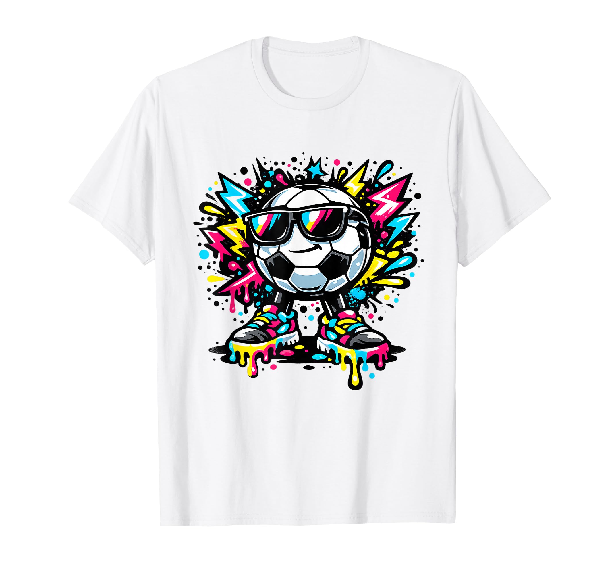 Graffiti Soccer Ball Street Art Colorfull T-Shirt - Novelty Apparel Unisex - T-Shirt, Sweatshirt, Hoodie