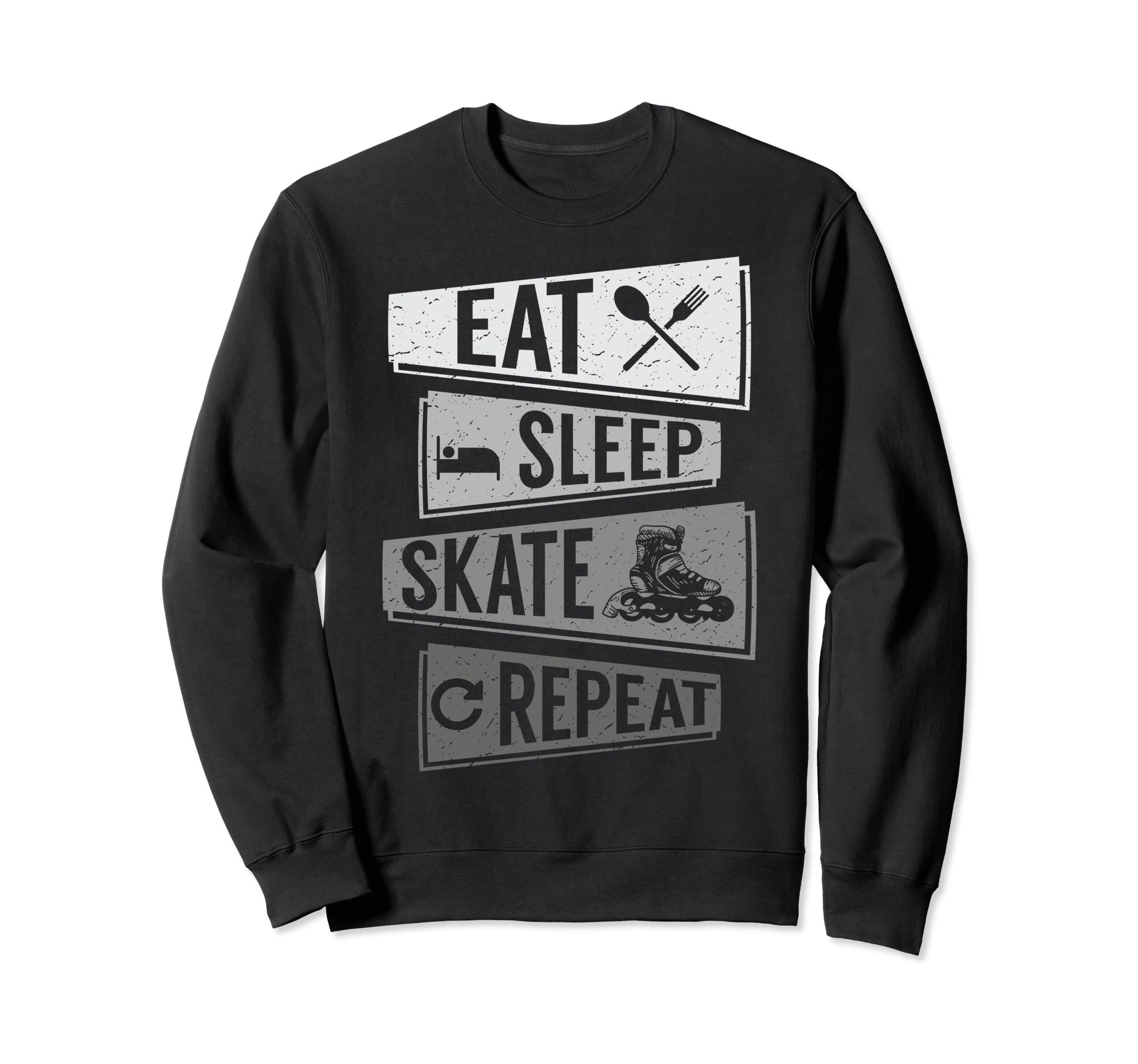 Funny Roller Skating Eat Sleep Sweatshirt - Fun Novelty Design Men Women - T-Shirt, Sweatshirt, Hoodie