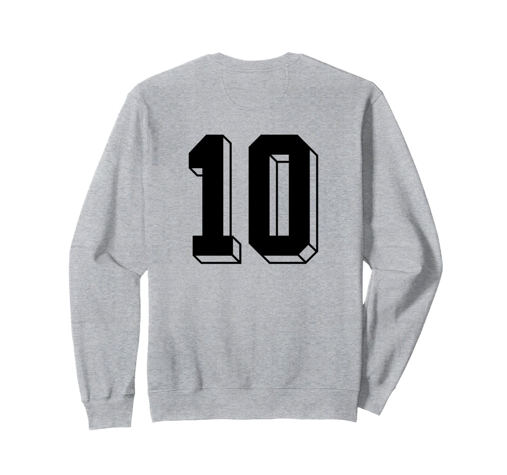 Number 10 Backside 80S 90S Team Sweatshirt - Minimalist Print Unisex - T-Shirt, Sweatshirt, Hoodie