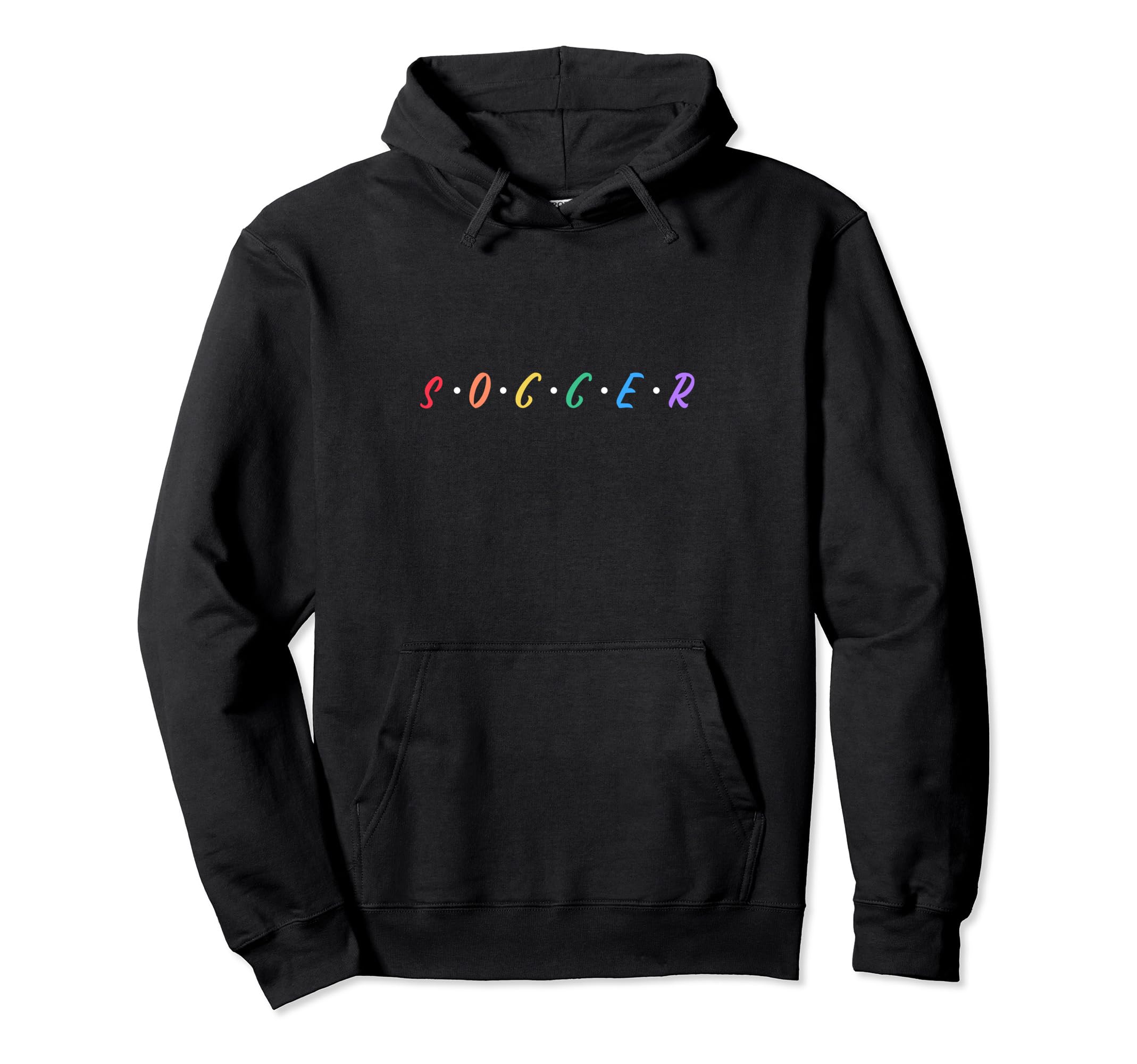 Rainbow Soccer Player Lettering Futbol Hoodie - Unique Graphic for Adults - T-Shirt, Sweatshirt, Hoodie