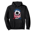 Red White Blue Soccer Lover Fan Usa Hoodie - Fun Novelty Design Men Women - T-Shirt, Sweatshirt, Hoodie