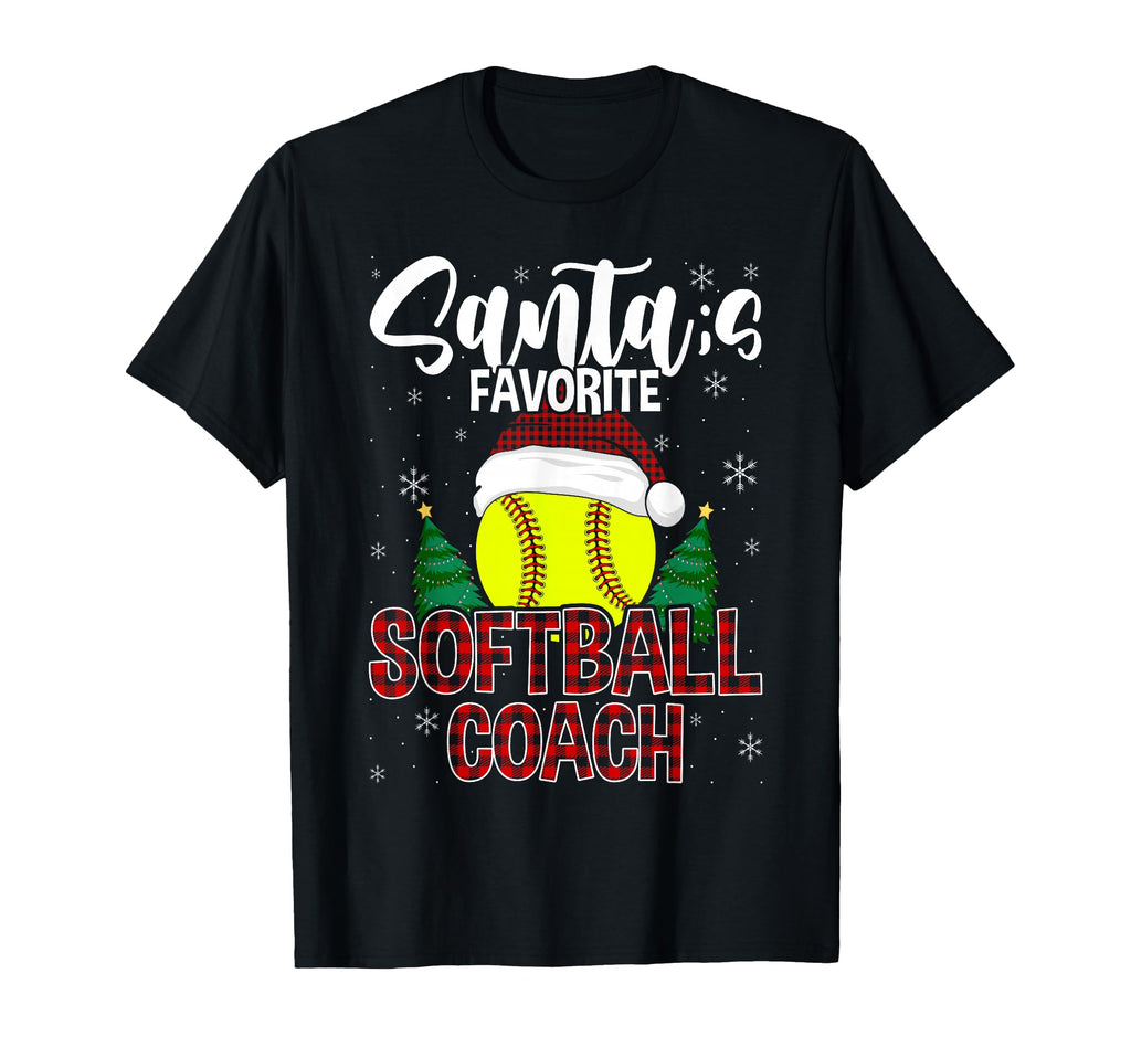 Funny Santas Favorite Softball Coach T-Shirt - Aesthetic Graphic Men Women - T-Shirt, Sweatshirt, Hoodie