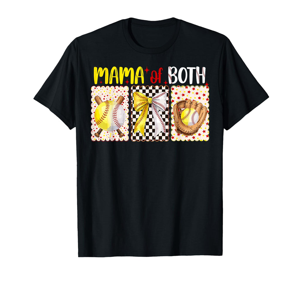 Mama Both Baseball Softball Game Day T-Shirt - Minimalist Print Unisex - T-Shirt, Sweatshirt, Hoodie