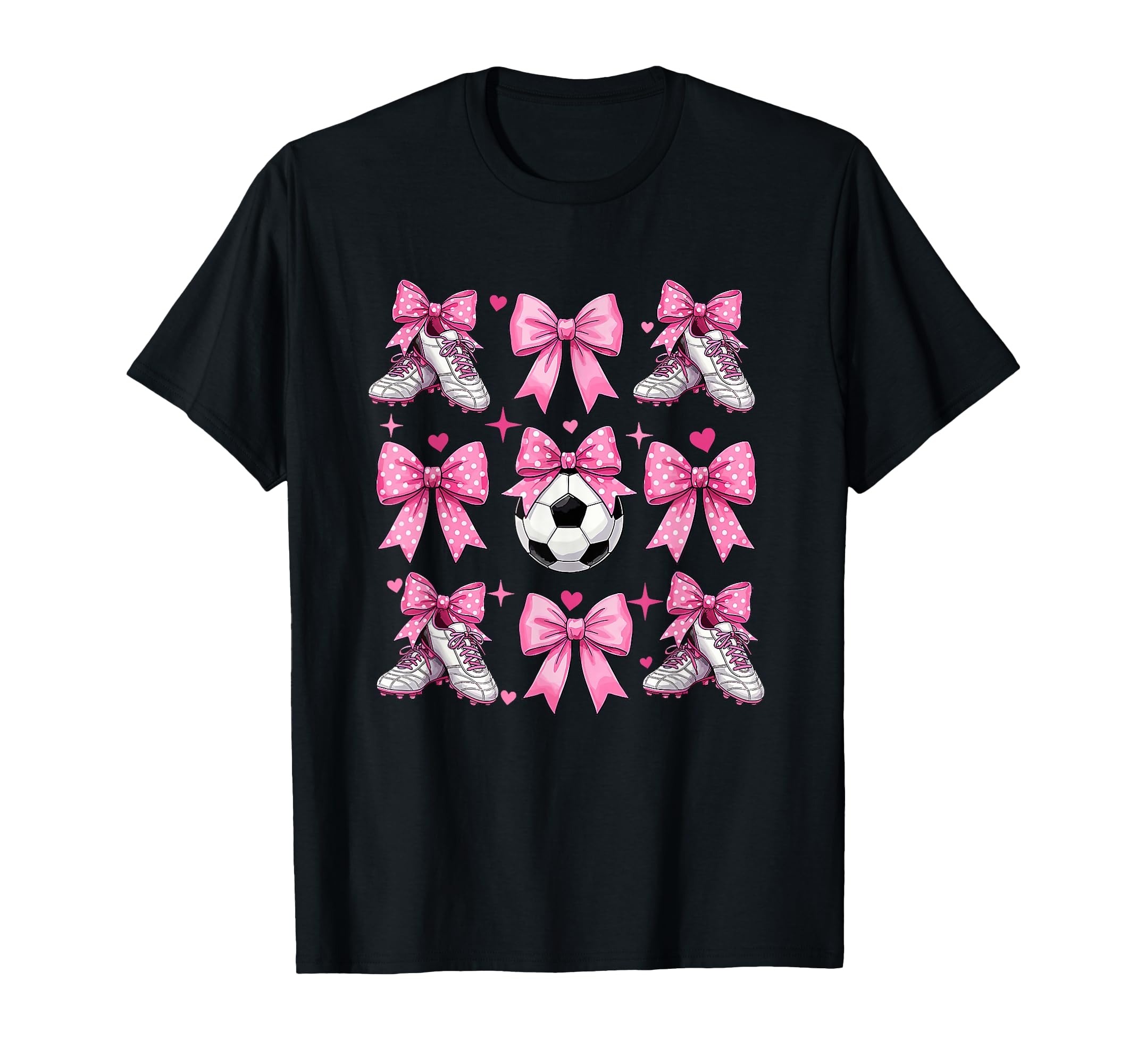 Womens Soccer Coquette Bow Ball Funny Gift T-Shirt - Trendy Graphic Unisex - T-Shirt, Sweatshirt, Hoodie