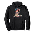 Patriotic Soccer Mom American Flag Hoodie - Unique Graphic Men Women - T-Shirt, Sweatshirt, Hoodie
