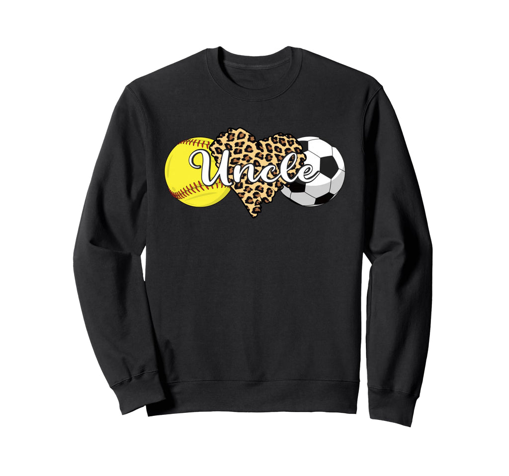 Uncle Softball Soccer Leopard Sweatshirt - Fun Novelty Design for Adults - T-Shirt, Sweatshirt, Hoodie