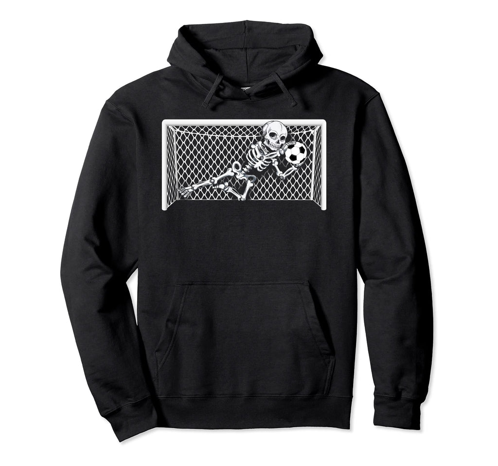 Skeleton Soccer Goal Keeper Halloween Hoodie - Graphic Print Men Women - T-Shirt, Sweatshirt, Hoodie