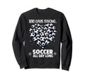 100 Days School Soccer Heart Love Sweatshirt - Minimalist Print for Adults - T-Shirt, Sweatshirt, Hoodie