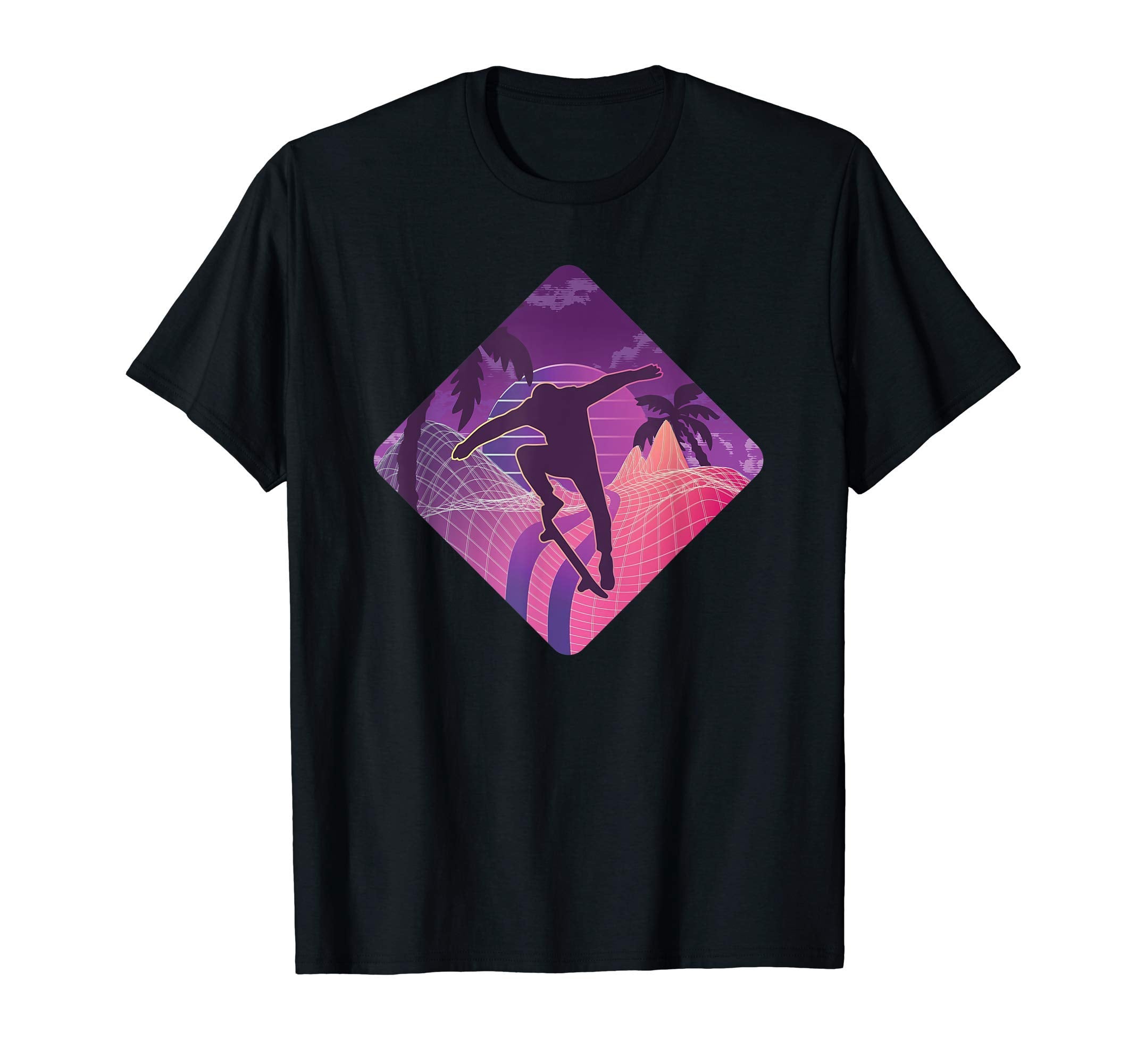 Retrowave Skater Skating Skateboard T-Shirt - Fun Novelty Design Unisex - T-Shirt, Sweatshirt, Hoodie