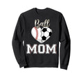 Ball Mom Baseball Soccer Heart Sweatshirt - Custom Art Print for Adults - T-Shirt, Sweatshirt, Hoodie