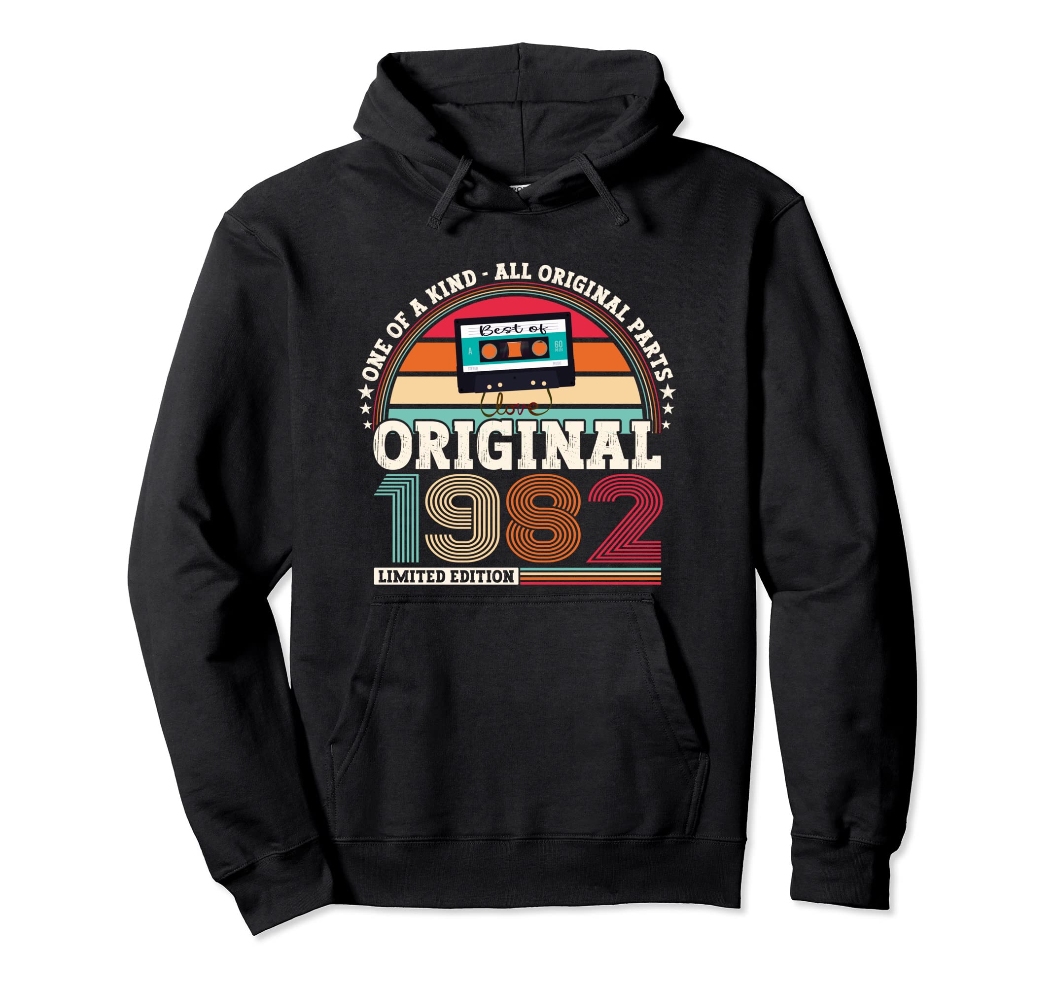 Original Since 1982 41Th Birthday Tape Hoodie - Minimalist Print Unisex - T-Shirt, Sweatshirt, Hoodie