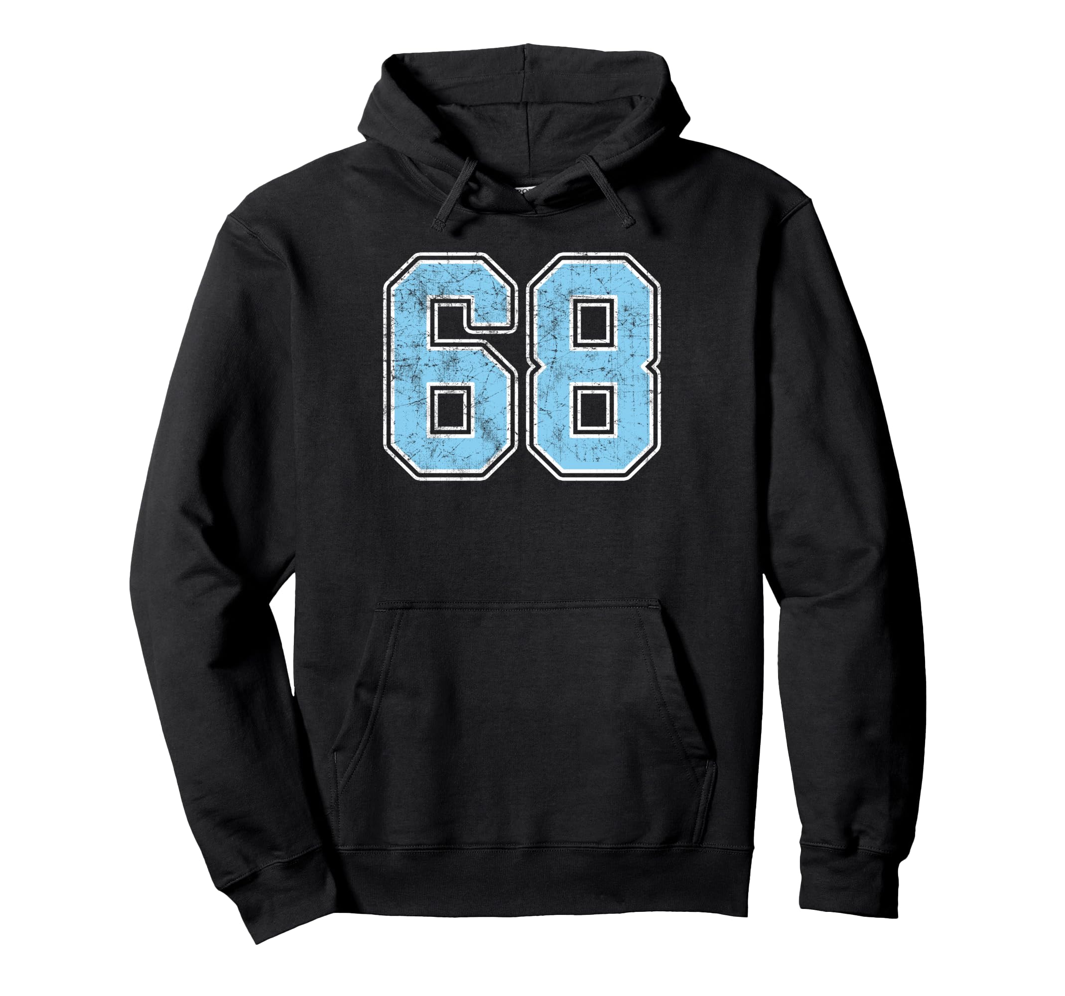 Blue White Number 68 Jersey Player Hoodie - Custom Art Print Unisex - T-Shirt, Sweatshirt, Hoodie