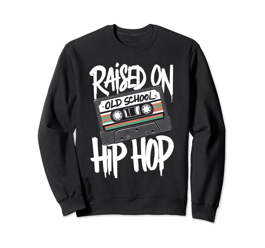 Raised Old School Hip Hop Cassette Sweatshirt - Graphic Print for Adults - T-Shirt, Sweatshirt, Hoodie