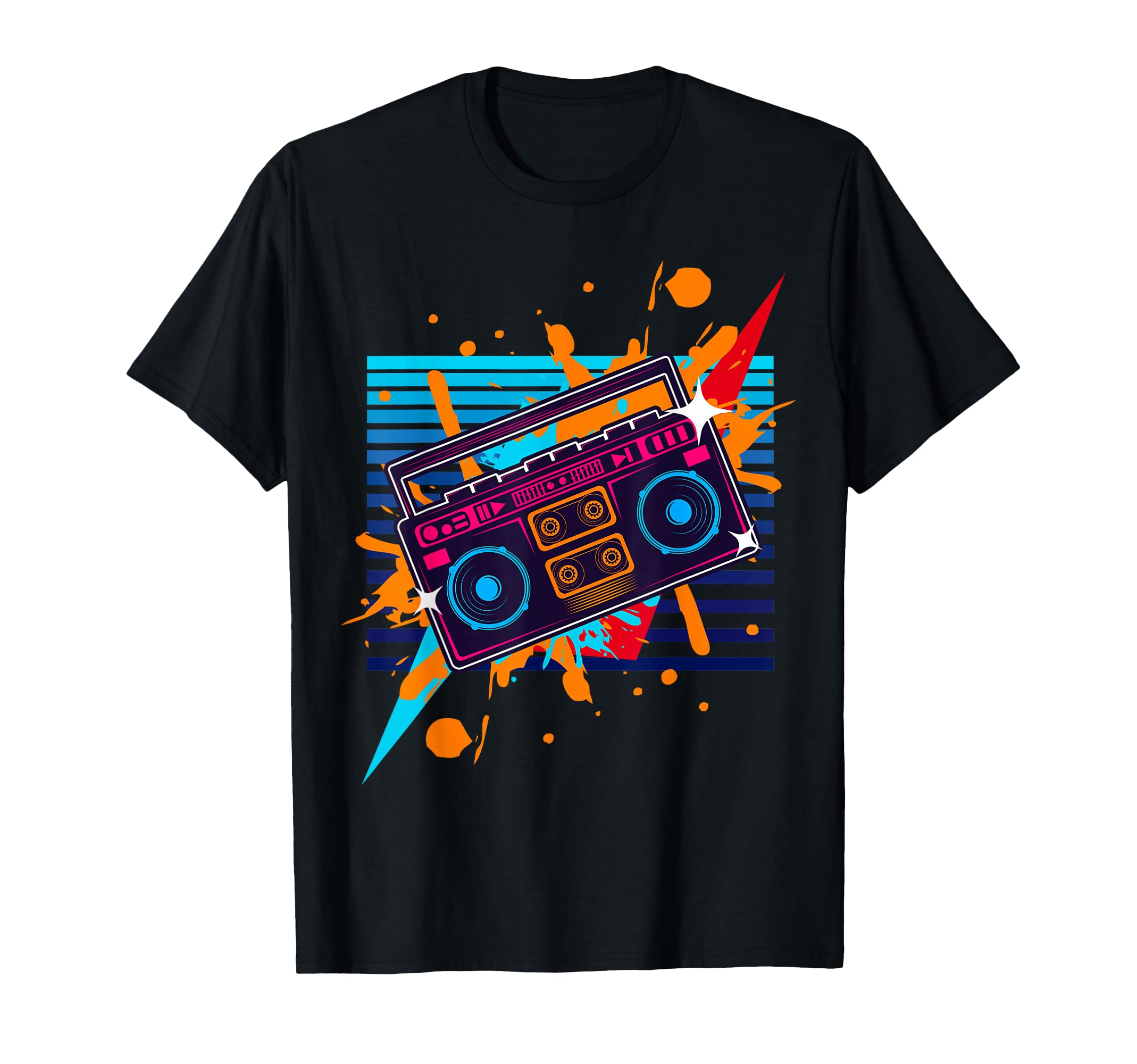 Boombox Radio Old School Hip Hop Rap T-Shirt - Minimalist Print Unisex - T-Shirt, Sweatshirt, Hoodie
