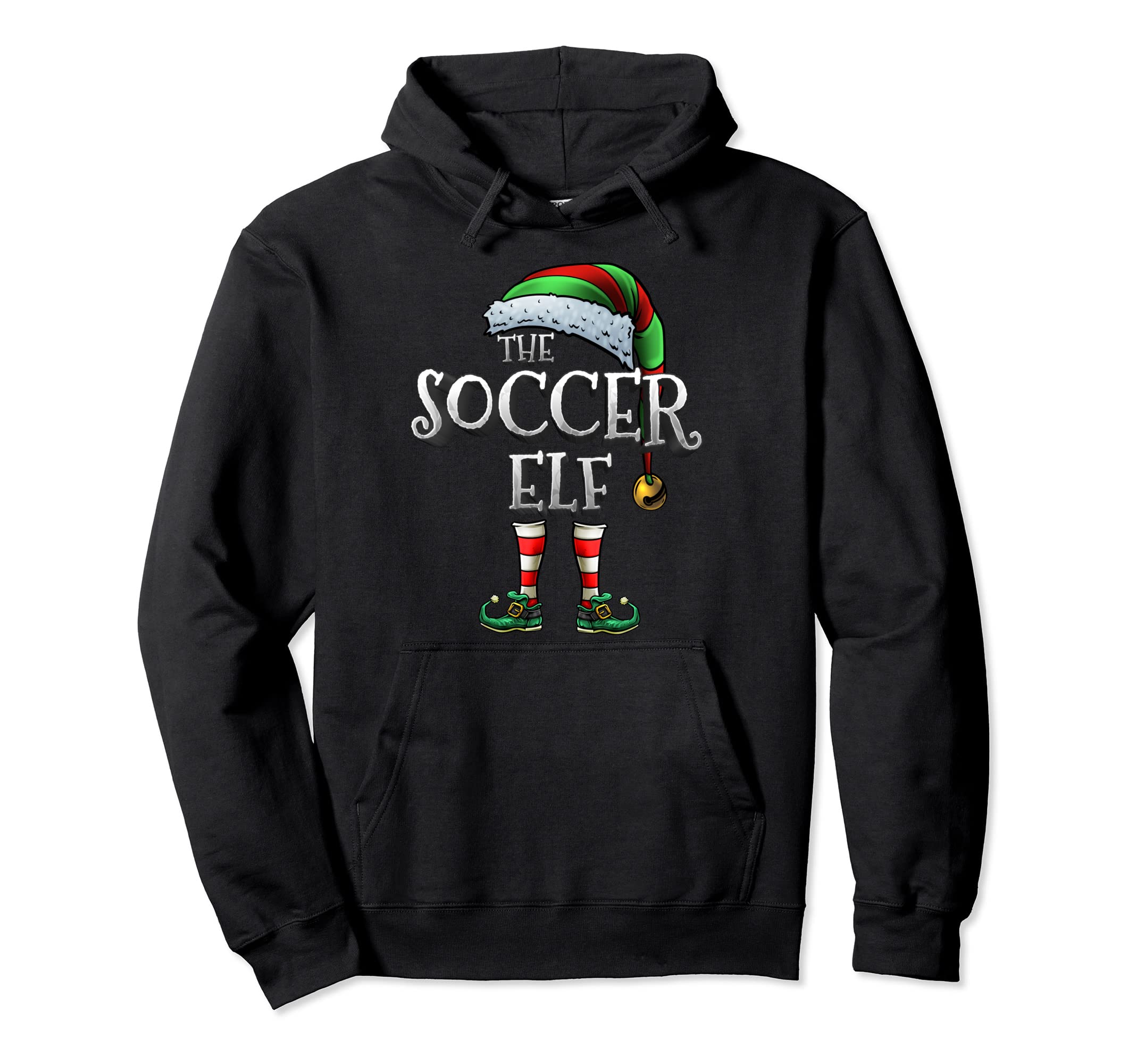 Soccer Elf Matching Family Soccer Elf Hoodie - Graphic Print Men Women - T-Shirt, Sweatshirt, Hoodie