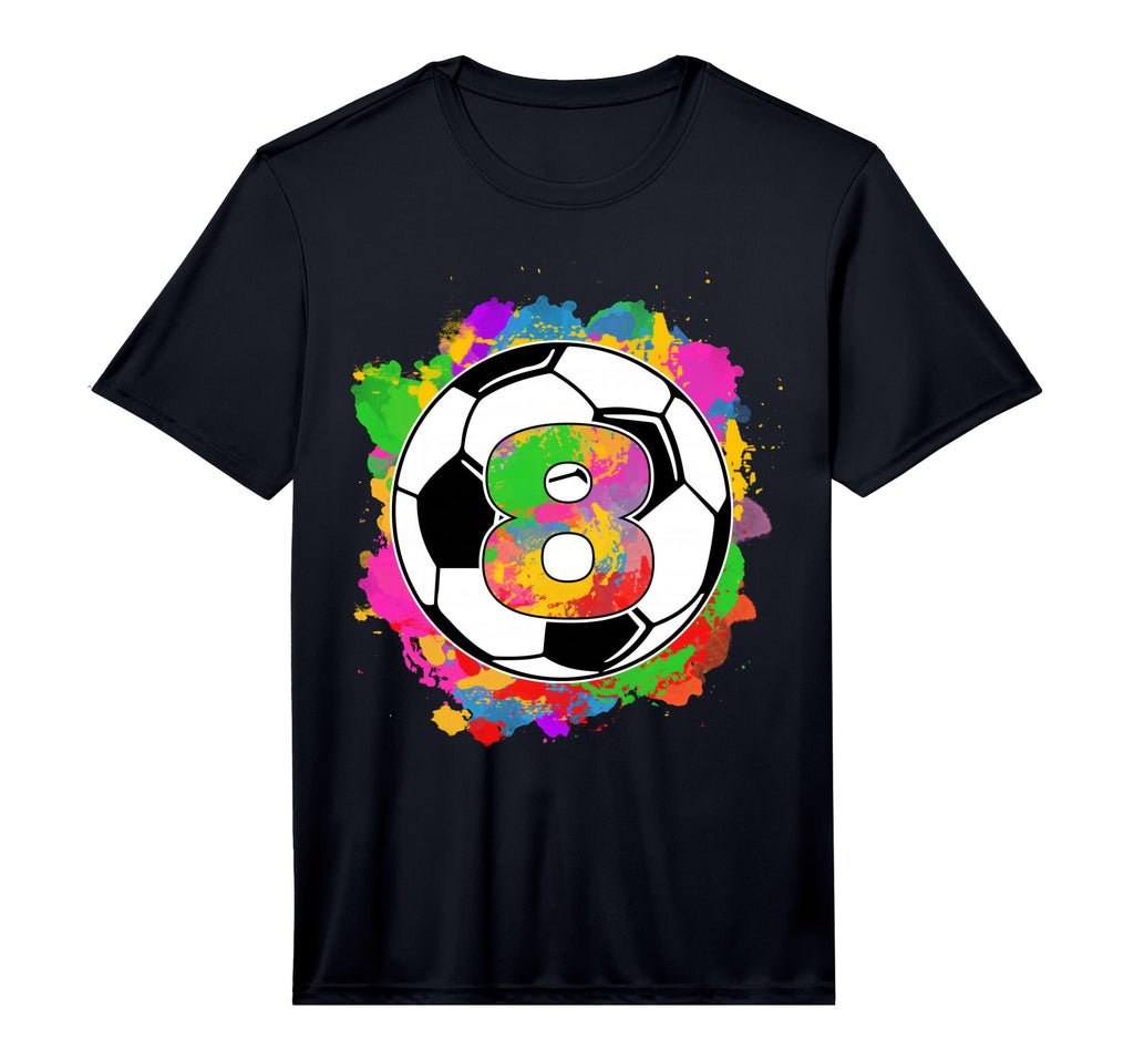 8Th Birthday Soccer Ball 8 Years Old T-Shirt - Custom Art Print Unisex - T-Shirt, Sweatshirt, Hoodie