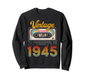 Made 1945 80Th Birthday Cassette Sweatshirt - Custom Art Print for Adults - T-Shirt, Sweatshirt, Hoodie