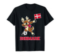 Denmark Soccer Reindeer Danish Flag T-Shirt - Novelty Apparel for Adults - T-Shirt, Sweatshirt, Hoodie