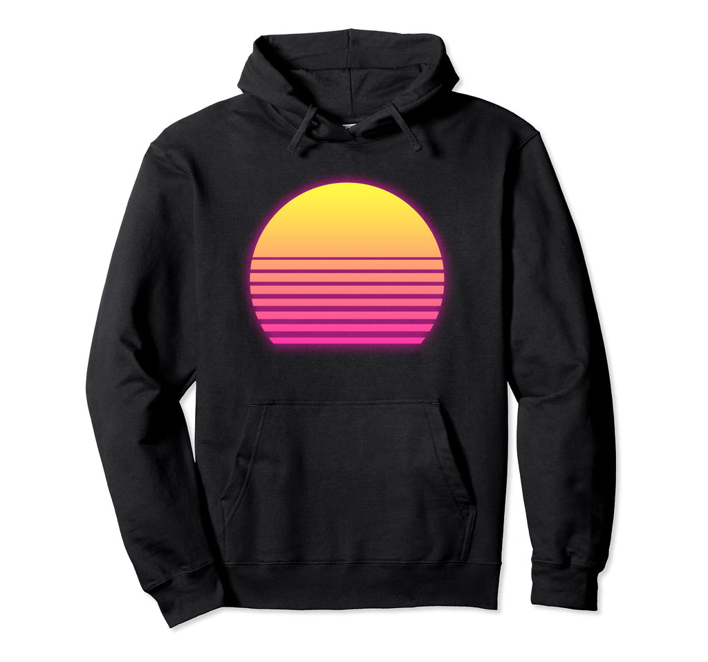Synthwave Sun 80S Retrowave Aesthetic Hoodie - Graphic Print for Adults - T-Shirt, Sweatshirt, Hoodie