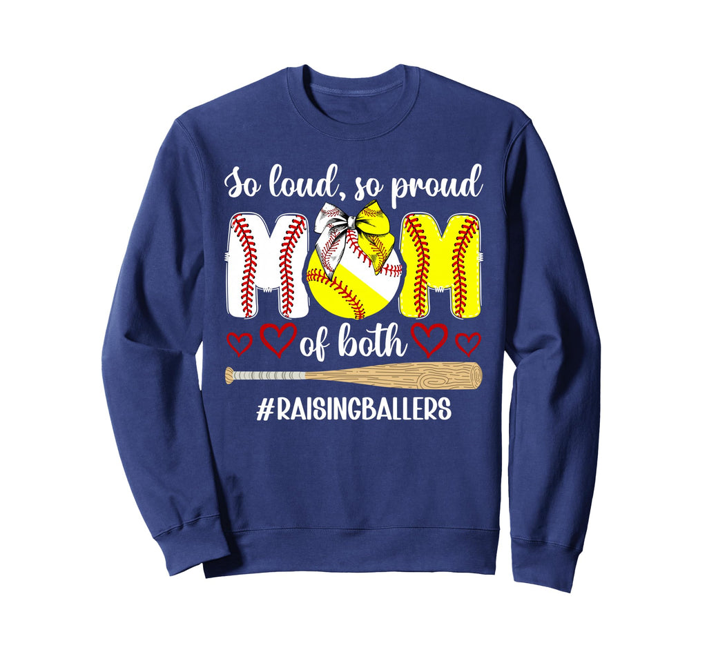Mom Both Raising Ballers Baseball Sweatshirt - Minimalist Print Men Women - T-Shirt, Sweatshirt, Hoodie