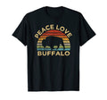 Peace Love Buffalo Animal Lover National T-Shirt - Custom Art Print Unisex - T-Shirt, Sweatshirt, Hoodie