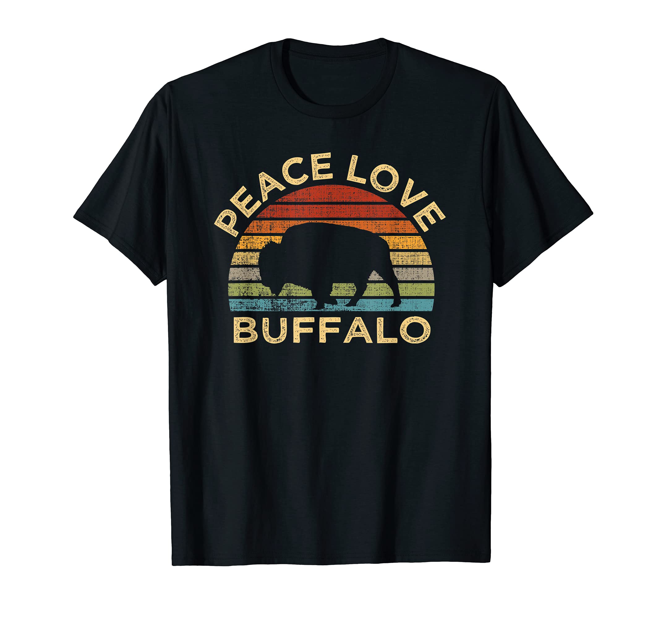 Peace Love Buffalo Animal Lover National T-Shirt - Custom Art Print Unisex - T-Shirt, Sweatshirt, Hoodie