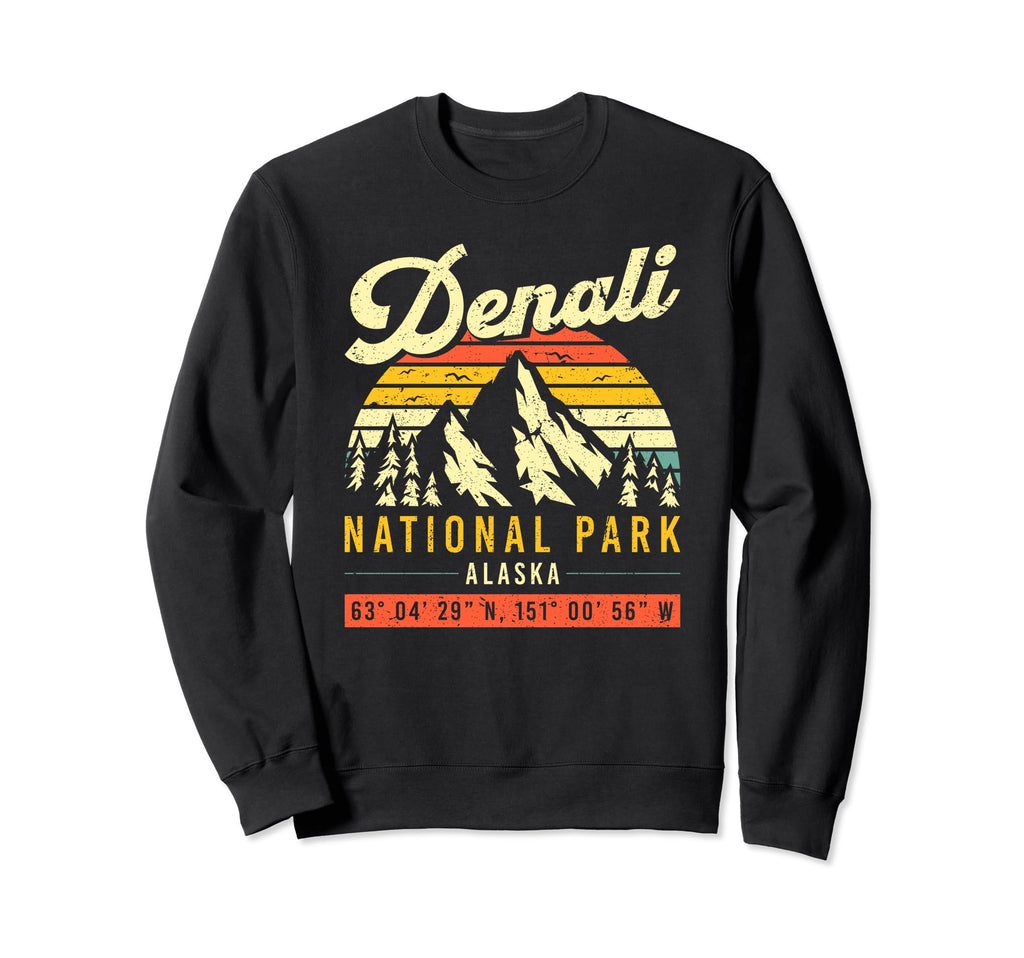 Denali Coordinate Alaska National Park Sweatshirt - Unique Graphic Unisex - T-Shirt, Sweatshirt, Hoodie
