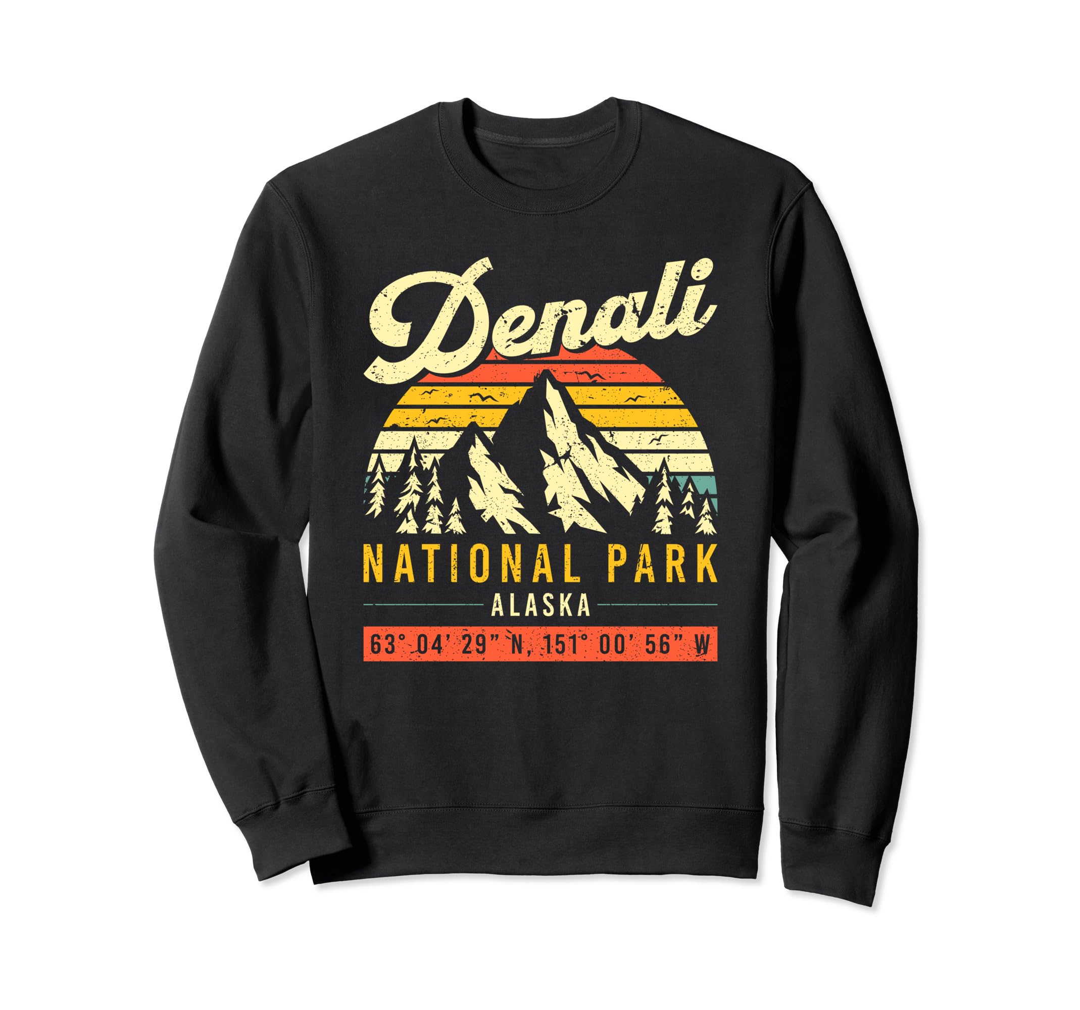 Denali Coordinate Alaska National Park Sweatshirt - Unique Graphic Unisex - T-Shirt, Sweatshirt, Hoodie