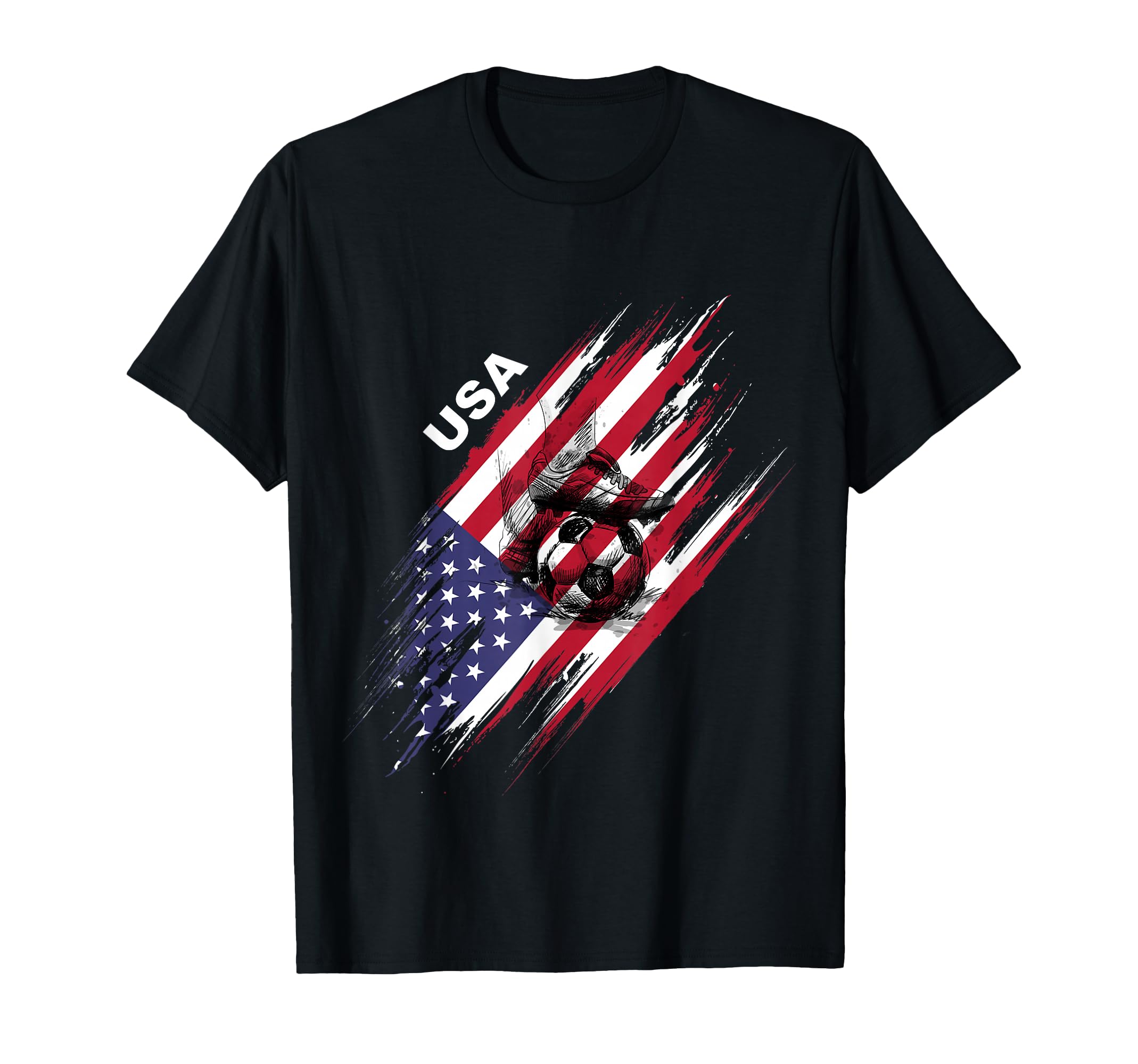 Usa Soccer American Flag Football T-Shirt - Unique Graphic for Adults - T-Shirt, Sweatshirt, Hoodie